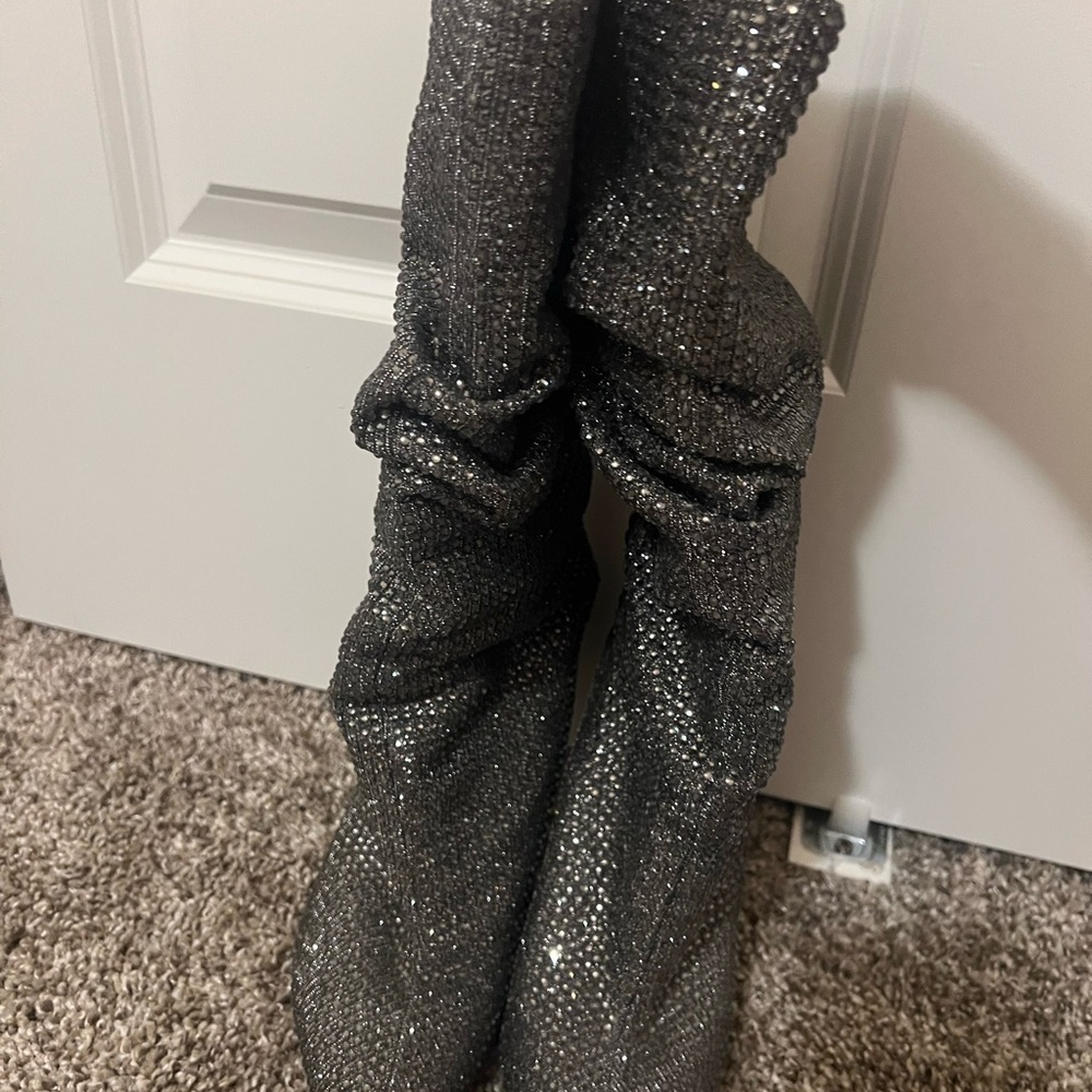 Jessica Simpson Silver Heeled Boots